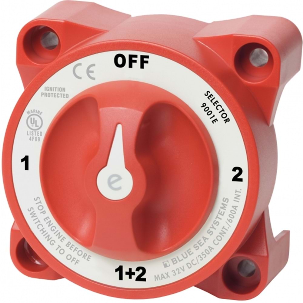 Blue Sea Systems 9001E Akü Şalteri 4 Pozisyonlu 32V 325A