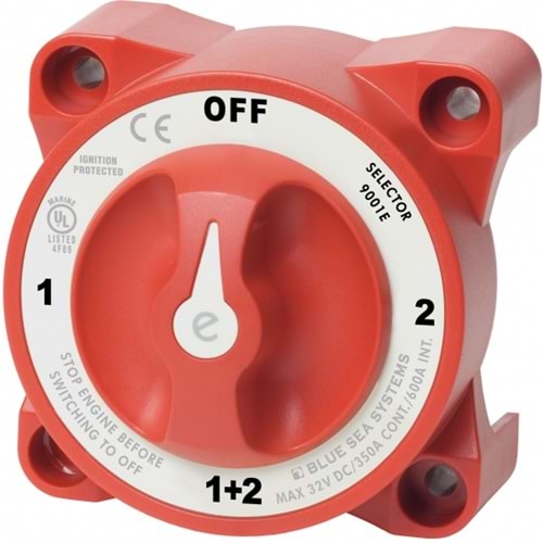 Blue Sea Systems 9001E Akü Şalteri 4 Pozisyonlu 32V 325A