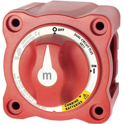 Blue Sea Systems M-Serisi Dual Circuit Plus ™Akü Şalteri 32V DC 300A