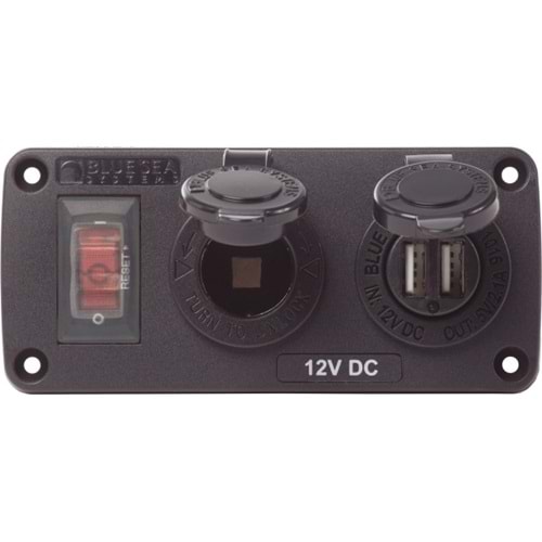 Blue Sea Below Deck Panel USB ve Çakmak Soketi