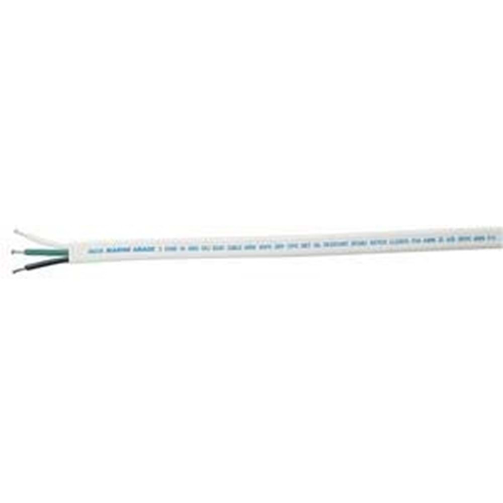 Ancor Marin Standart Üçlü Elektrik Kablosu – Beyaz/Siyah/Yeşil, Beyaz Dış Ceket, 3x2 mm²