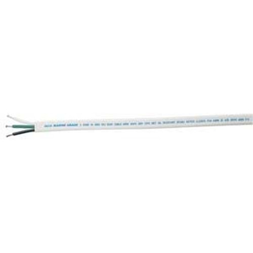 Ancor Marin Standart Üçlü Elektrik Kablosu – Beyaz/Siyah/Yeşil, Beyaz Dış Ceket, 3x2 mm²