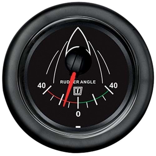 Vetus Dümen Açı Göstergesi – Model: RUDDB, 12/24V, Ø52 mm, Siyah Kadran
